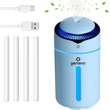 Umidificator de aer Ultrasonic Gemevo®, cu Difuzor aromaterapie, Albastru