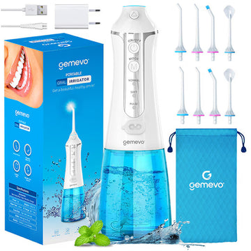 Irigator Oral Gemevo® Family, 3 Trepte de presiune, Alb/Albastru