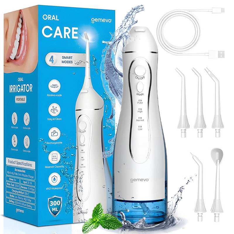 Irigator Oral Profesional Tip Dus Bucal Gemevo® ORAL CARE, Alb/Albastru