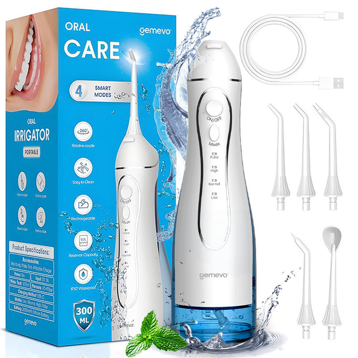 Irigator Oral Profesional Tip Dus Bucal Gemevo® ORAL CARE, Alb/Albastru