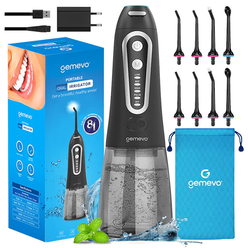 Irigator Oral Gemevo® Family, 5 Trepte de presiune, Negru