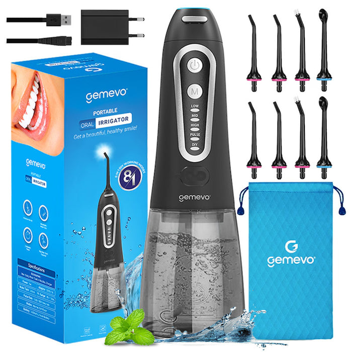 Irigator Oral Gemevo® Family, 5 Trepte de presiune, Negru