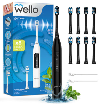 Periuta de Dinti Electrica Sonica Gemevo® WELLO , Culoare Negru