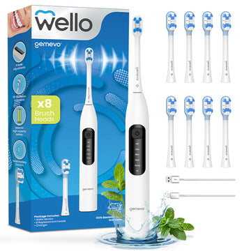 Periuta de Dinti Electrica Sonica Gemevo® WELLO , Culoare Alb